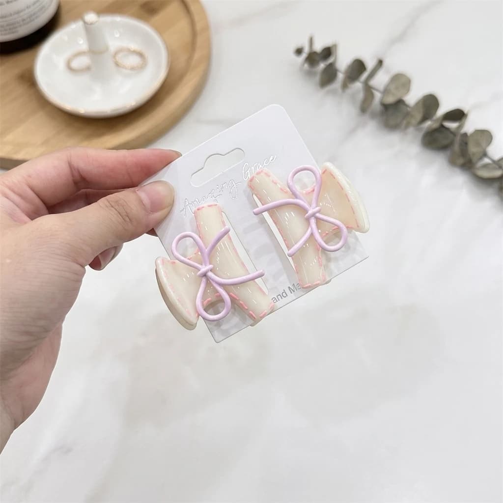 Sweet Bows Hair Claw Clip For Women Secure Grip Lightweight Resin Accessory