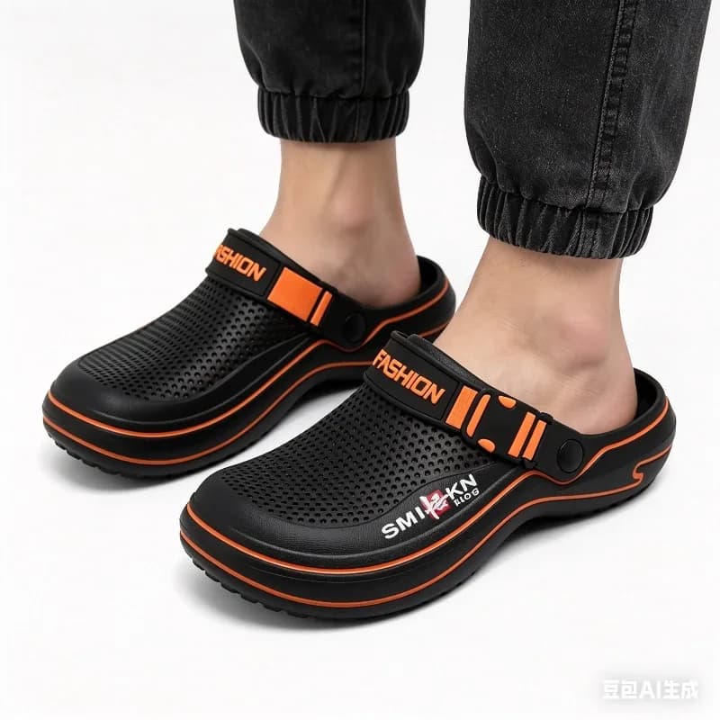 Scarpe traforate traspiranti da uomo, pantofole leggere e alla moda, comode per l'uso interno ed esterno
