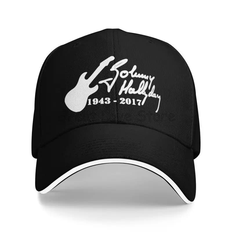 Berretto da baseball con stampa Johnny Hallyday Cappello da pescatore con leggenda rock francese Cappello da sole snapback regolabile unisex da uomo