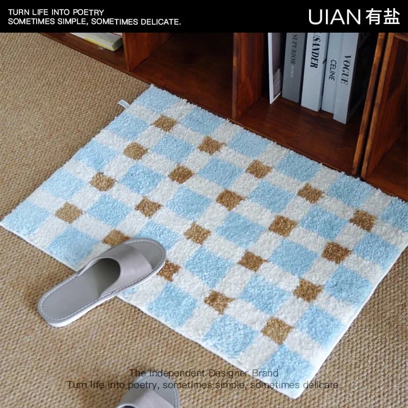 Tappetino da bagno VIKAMA Dopamine Stripe - Tappeto antiscivolo, lavabile in lavatrice, assorbente per l'arredamento di bagno, camera da letto e cucina