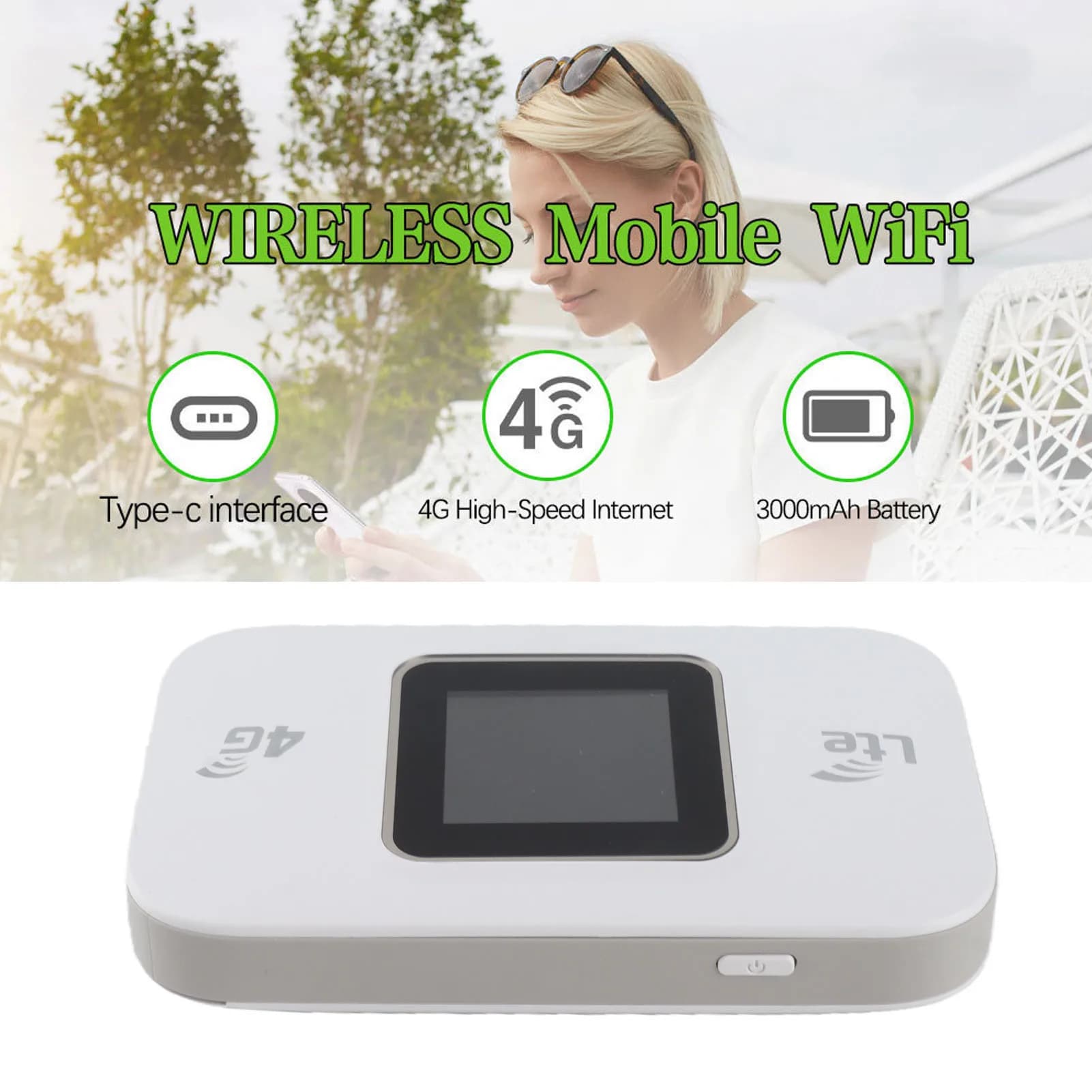 Modem WiFi 4G LTE Hotspot Schermo a colori professionale ad alta velocità da 300 Mbps Router WiFi mobile 4G per tablet portatile per telefono cellulare