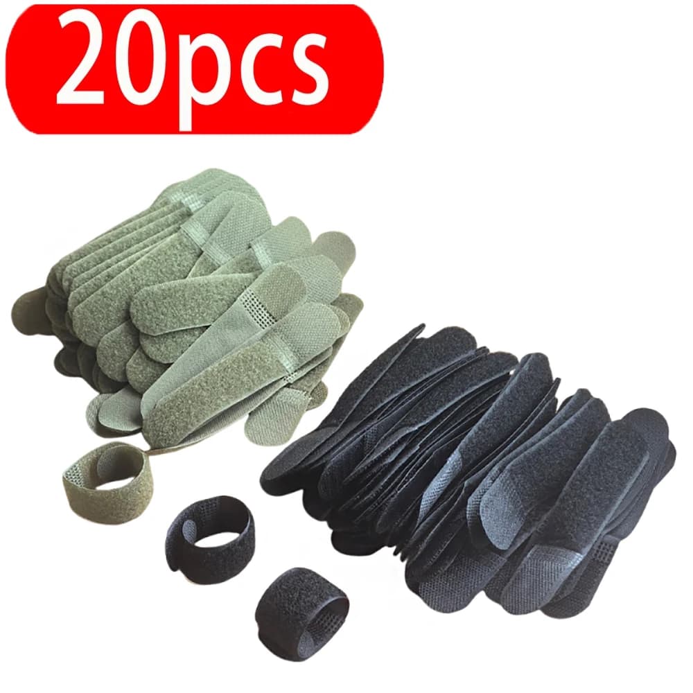 20 Pezzi Cinghie Tattiche Molle in Nylon Riutilizzabili con Chiusura a Strappo per Organizzare Zaini/Cavi/Fili