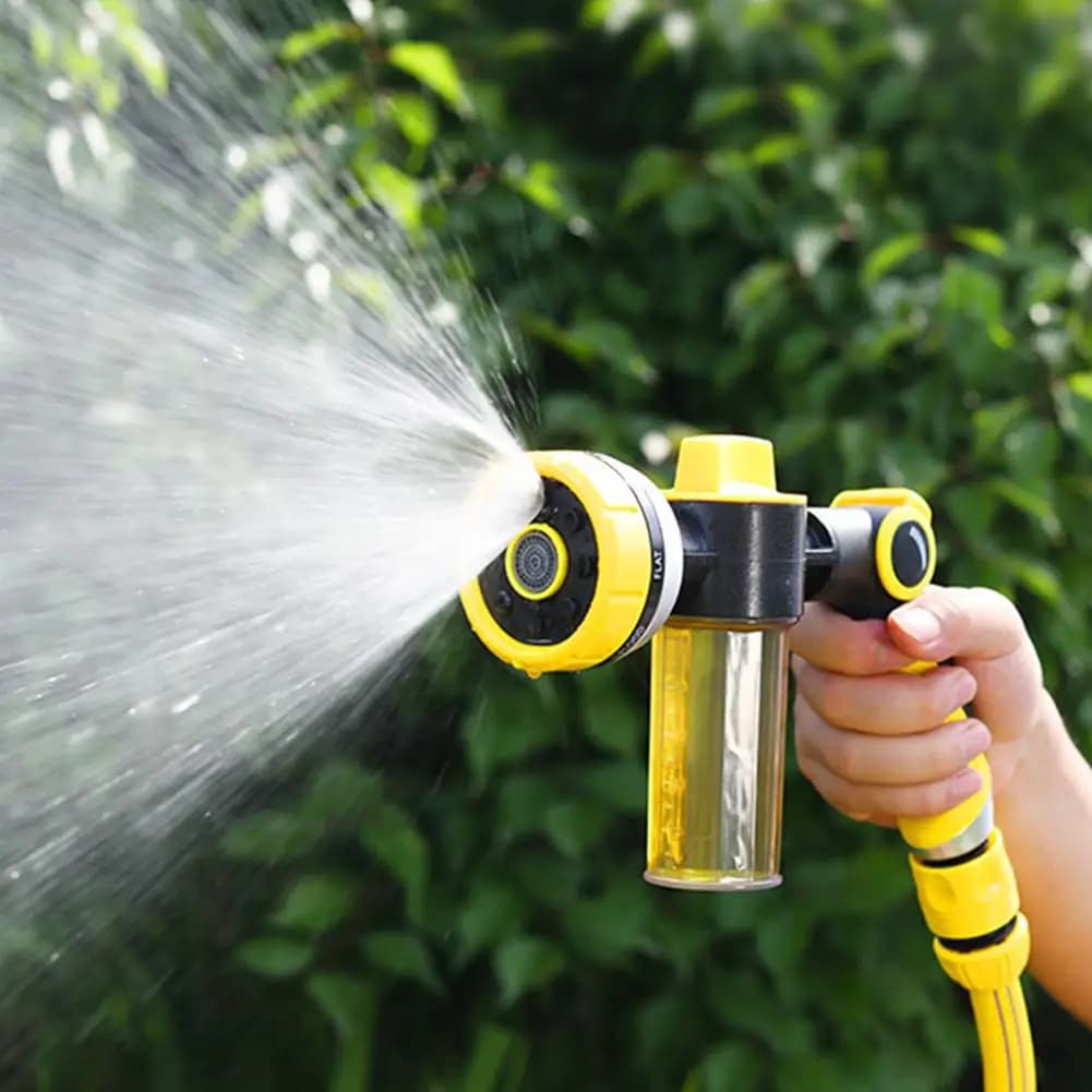 Multifunctional Foam Water Sprayer 8 Spray Patterns Garden Hose Nozzle Handheld Water Gun For Gardening Car Wash Patio Cleaning