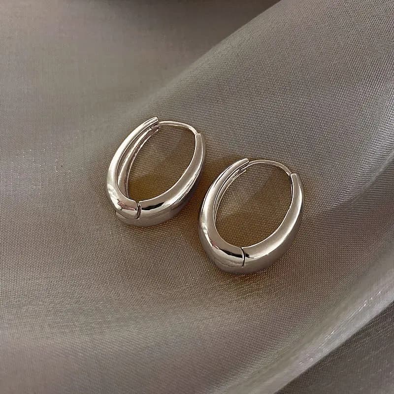 925 Sterling Silver Hot Sale Hoop Earrings Simple Temperament Jewelry Gift Semal Exquisite