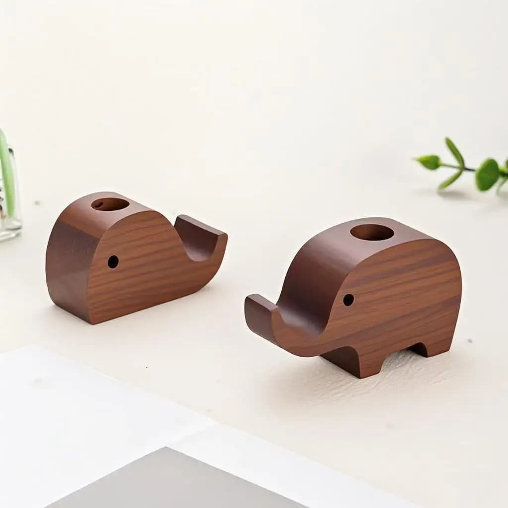 2 diffusori in legno profumati a lunga durata, grazioso design a forma di elefante e balena, legno di noce naturale, senza batteria (oli non inclusi)