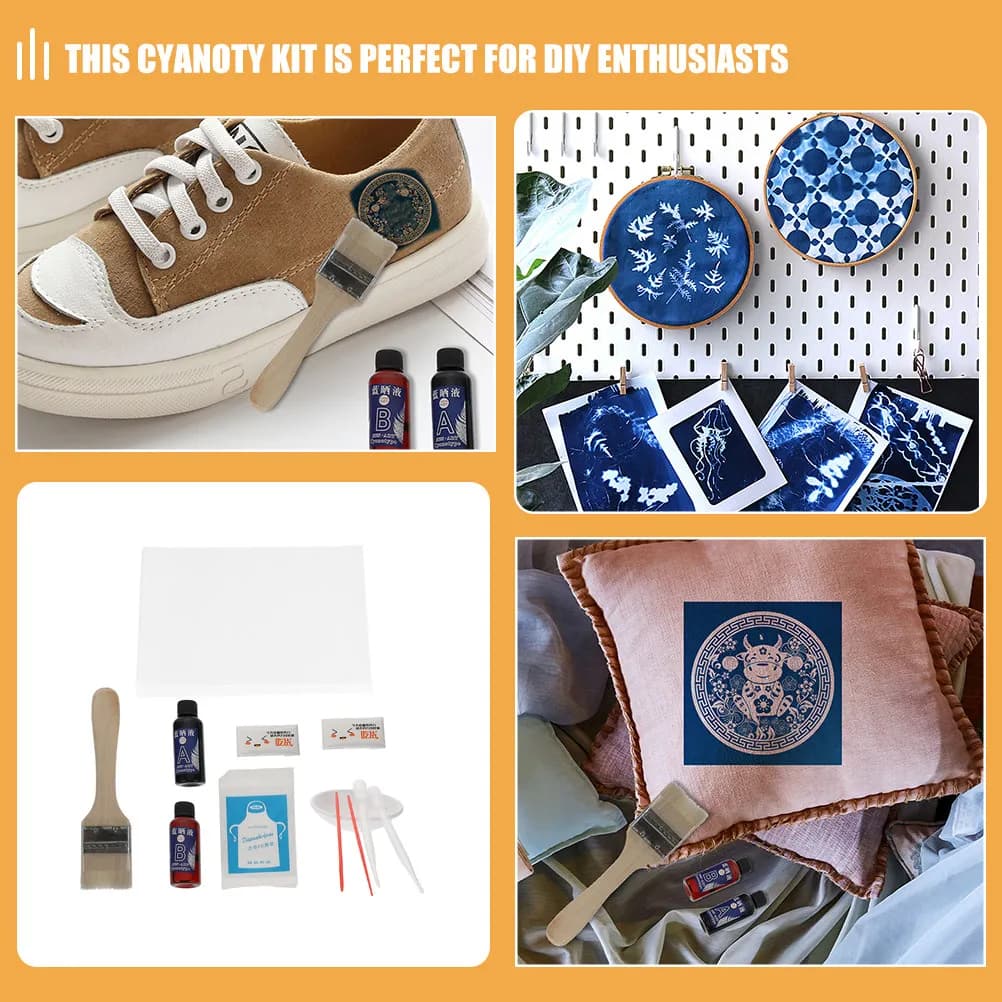 1 Set di Materiali per Cianotipia Fai-da-Te, Pigmenti Liquidi per Stampa Blu, Kit per Arte e Artigianato, Progetti Domestici, Strumenti Pratici