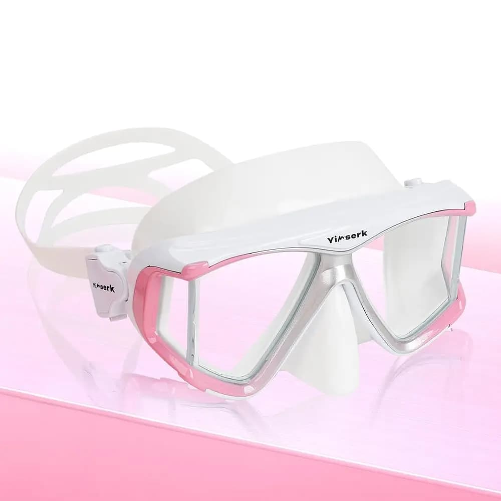 Maschera Subacquea per Adulti, Maschera da Snorkeling Antiappannamento in Vetro Temperato con Copertura per il Naso, 180° ° Occhialini da nuoto panoramici, guarnizione in morbido silicone
