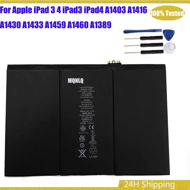 NUOVA batteria tablet completa da 11560 mAh per iPad3 iPad4 A1458 A1403 A1416 A1430 A1433 A1459 A1460 A1389 con numero di tracciamento + strumenti