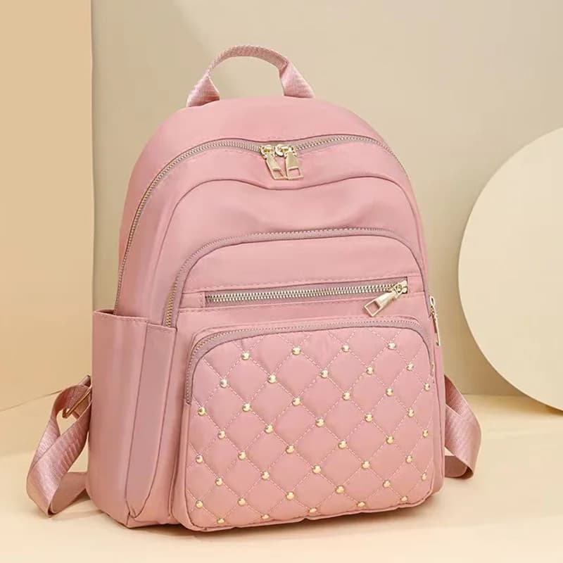 Breathable Lightweight Quilted Daypack, Multi‑Pocket Faux Leather Backpack for Ladies Everyday Carry & Commute