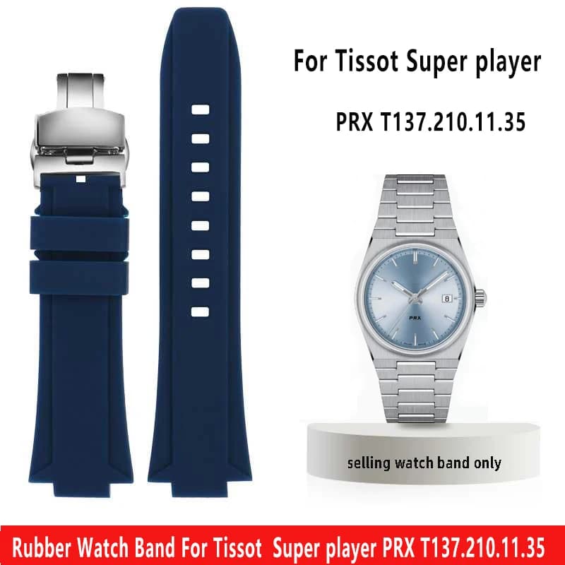 Cinturino per orologio sportivo in Silicone impermeabile da 24mm.11mm per Tissot 1853 Super player PRX muslimgomma cinturino per orologio Interfac maschile