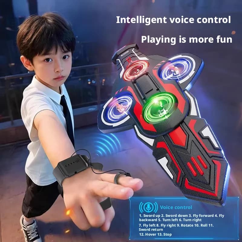 Nuovo K12 Telecomando Interattivo per Aeromobile Volante, con Controllo Vocale e Doppio Telecomando, Aereo RC Giocattolo Facile da Pilotare