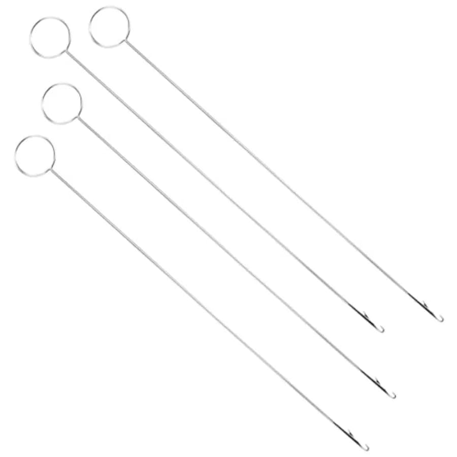 4 Pcs Bead Loop Turner Hook with Latch, Loop Turner Sewing Tool, Needle Hook with Latch Tongue Crochet Tool Set for DIY Sewing