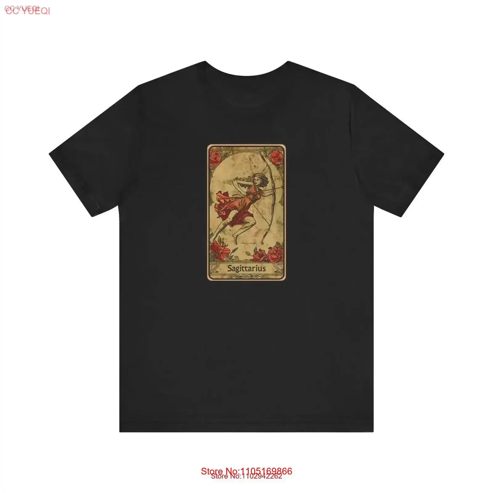 Sagittario T-shirt vintage Zodiaco Spirituale Tarocchi Carta estetica amico sagitario amante vintage lavato Top per l'uso quotidiano