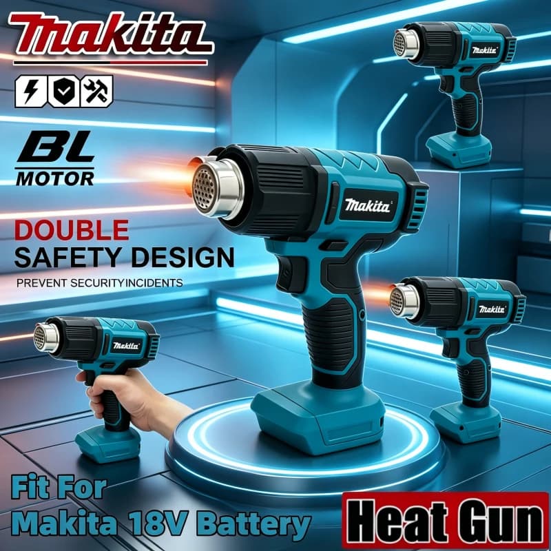 Makita 550 ° Pistola ad Aria Calda Portatile con Controllo della Temperatura e Display LED, Strumento di Saldatura e Soffiatura Termica