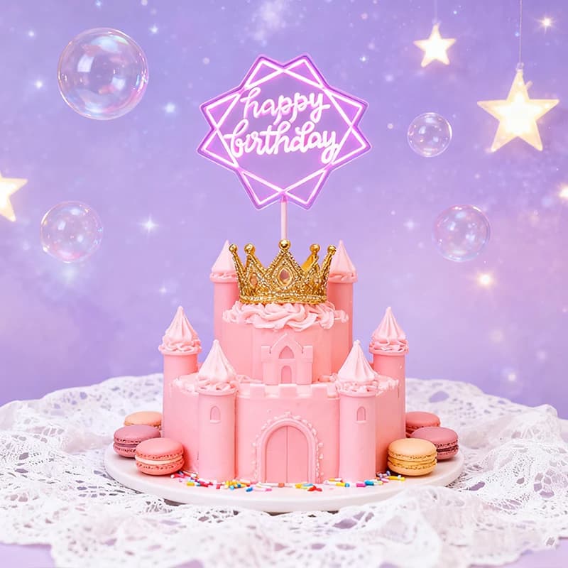 1pc buon compleanno LED luce decorazione torta cake topper insegna al neon per compleanno anniversario festa torta decorazioni fai da te forniture