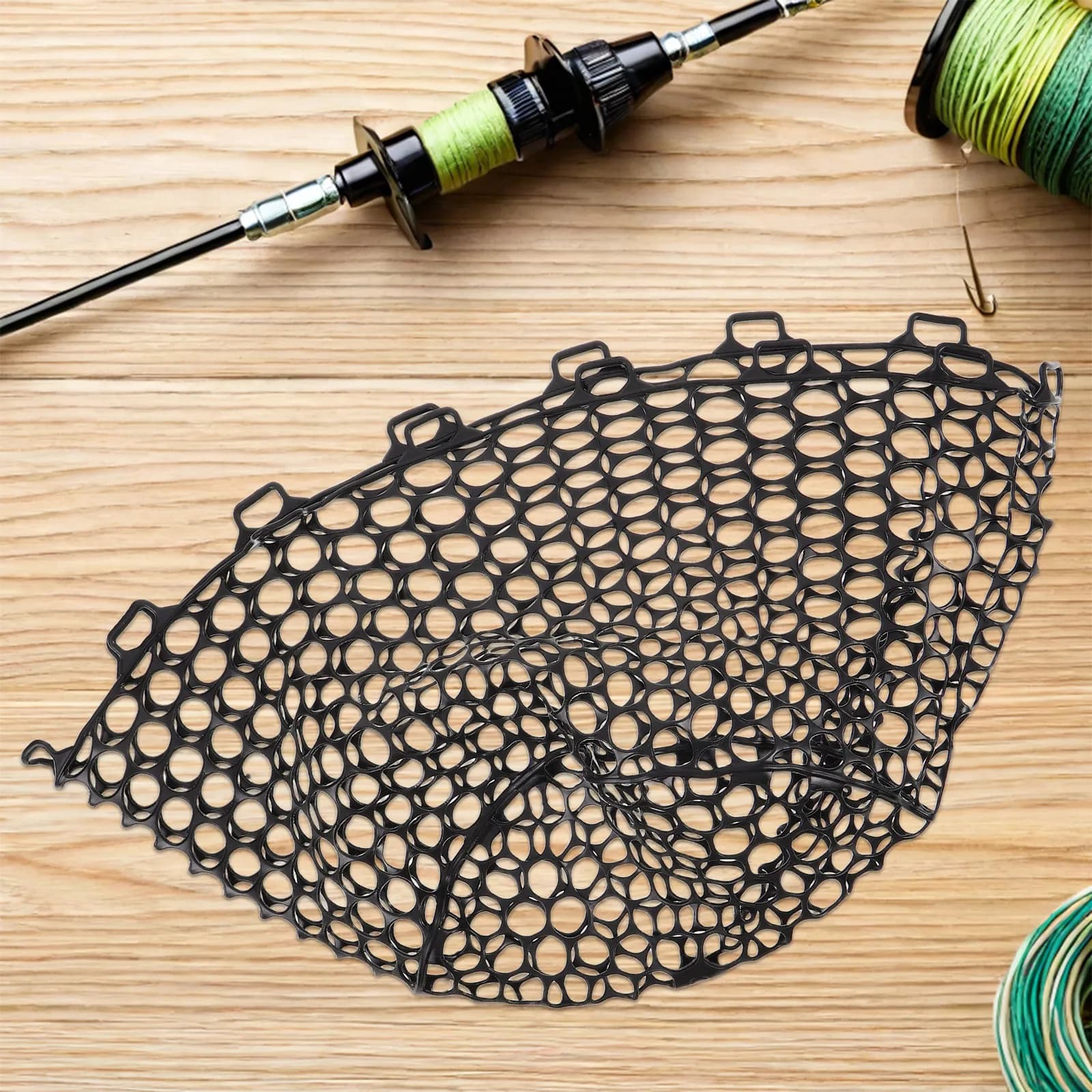 Rete da Pesca in Silicone Sostitutiva, Flessibile, Resistente, Pieghevole e Leggera per Pesca, Escursionismo e Trekking
