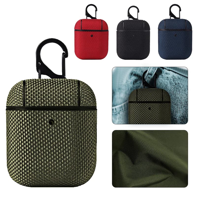 Custodia per auricolari wireless per Airpods 1a, 2a, 3a generazione, custodia protettiva impermeabile in tessuto di nylon per Apple AirPods Pro/Pro 2