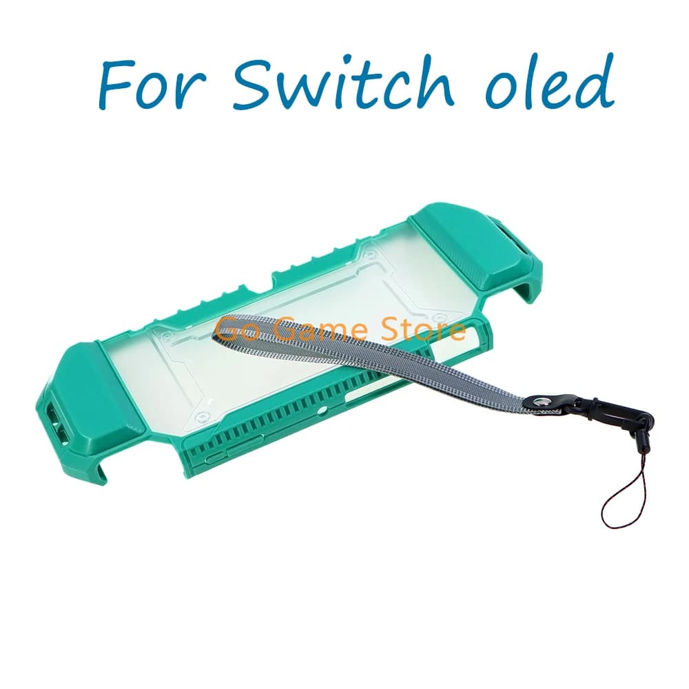 Custodia protettiva integrata in TPU da 1 pezzo con cinturino da polso Custodia protettiva per corda a mano per NS Nintendo Switch OLED