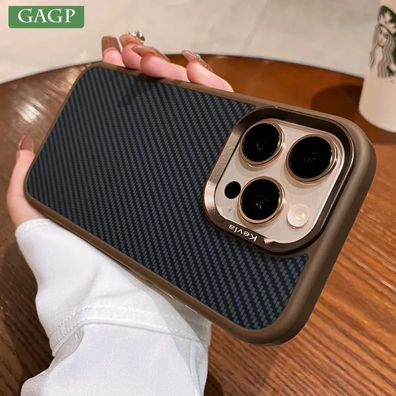 For iPhone 16 Plus Matte Case Business Carbon Fiber Phone Cases for iPhone 14 15 16 Pro Max 16Plus 16Pro Acrylic Armor Cover