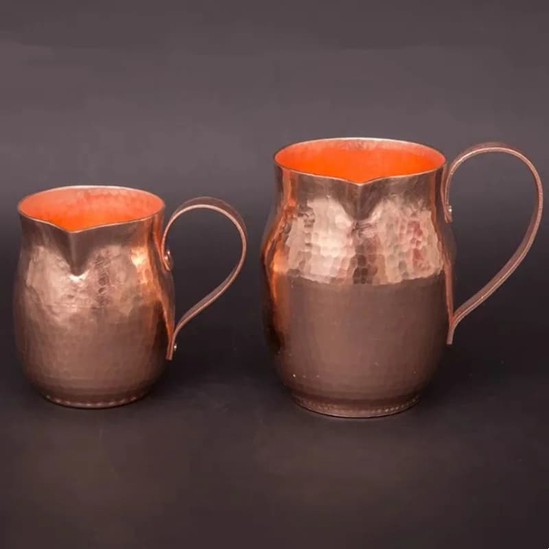 Vintage Pure Copper Coffee Mug ,Handcrafted Hammer Texture Weave Handle Mule Large Capacity Milk Beer Cup ,Tea Tumbler Tableware