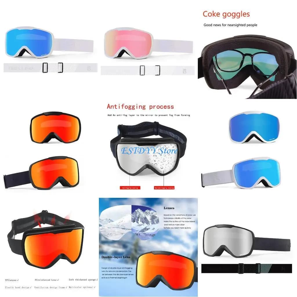 Occhiali da sci G6DE per occhiali miopia Occhiali da snowboard antiappannamento Occhiali da neve con protezione UV Occhiali per