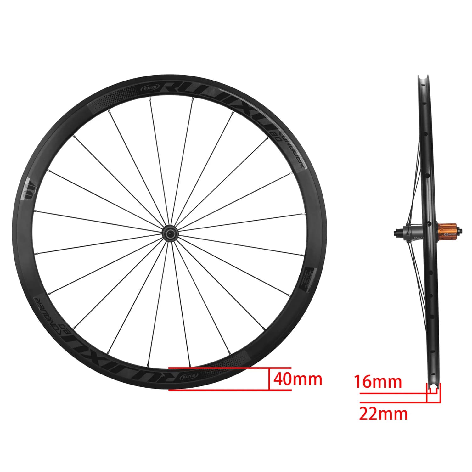 RUJIXU 1379g 30/40/50mm Altezza Set di ruote ultraleggere 700C Ruota per bicicletta da strada V/C Freno con freno a disco Set di ruote in lega di alluminio
