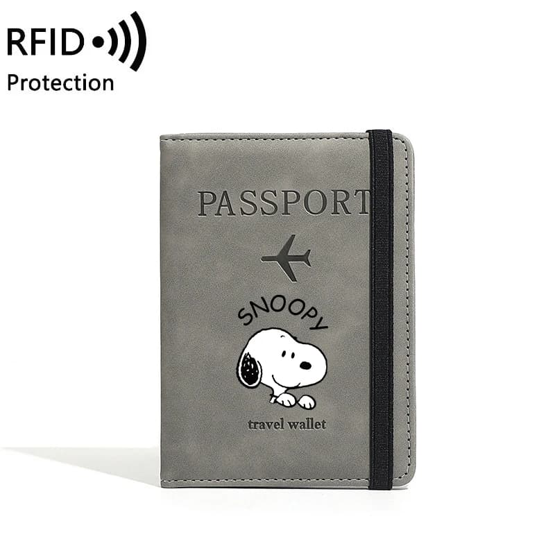Nuovo Porta Passaporto Snoopys Unisex, Portafoglio da Viaggio Kawaii, Organizzatore Documenti, Porta Documenti Impermeabile con Cartone Animato Carino, Regalo per Passaporto