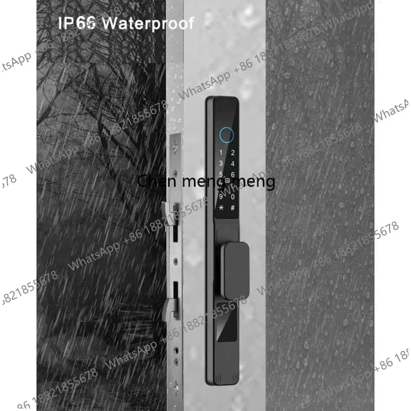 Serratura Intelligente per Porta Scorrevole Impermeabile, App TTLock, Alexa, Impronta Digitale, Codice Digitale, Carta RFID, Anti-Lock, Serratura Elettronica in Alluminio e Vetro