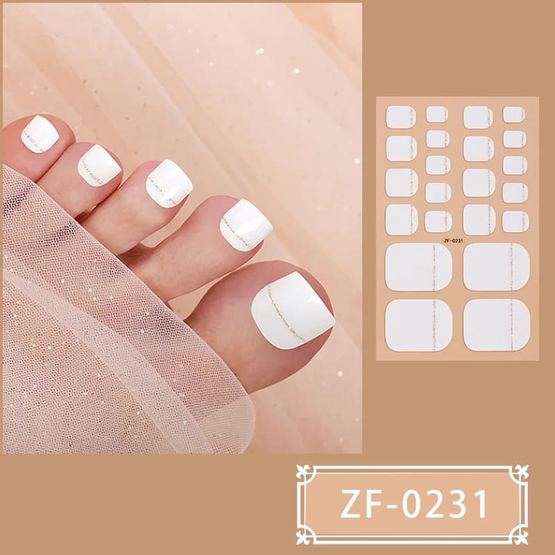 22 Nail Polish Film Toenail Stickers Online Celebrity Explosions Nail decals Solid Color Onion Powder Toe Nail Stickers