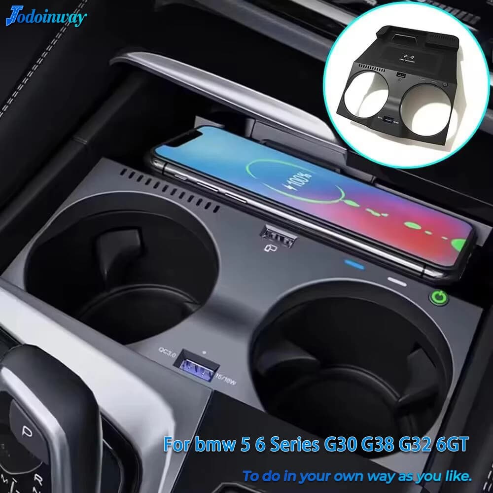 Support for phone by car wireless charger for bmw series 5 6 G30 G38 G32 6GT 2017-2020 charging pad accessories for quick mobile charging