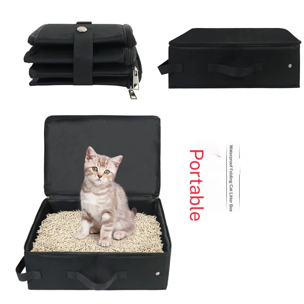 Sacchetto Multiuso per Lettiera di Animali Domestici, Impermeabile in Tessuto Oxford, Design Pieghevole e Chiuso per Gatti di Grandi Dimensioni