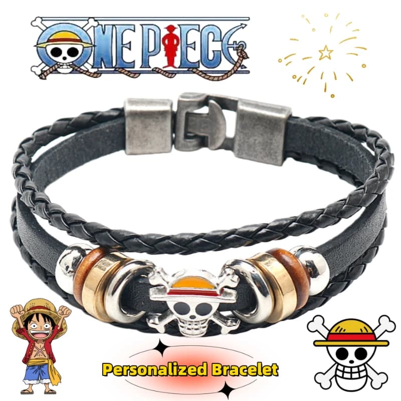 One Piece Portgas D. Ace Monkey D. Luffy Fashion Personality Bracelet Creative Multi-Layer Woven Wristband Valentine's Day Gift