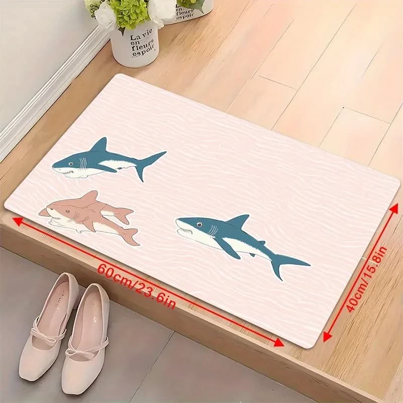 Green Water Garden Koi Welcome Doormat Rubber Back Dirt Resistant Bedroom Front Door Floor Mat