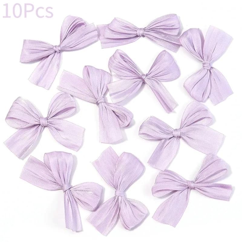 10 Pezzi Fiocchi Pieghevoli in Nastro, Accessori per Capelli, Accessori per Cover Telefono, Fiori Fai-da-Te per Calze e Scarpe, Accessori per Abbigliamento