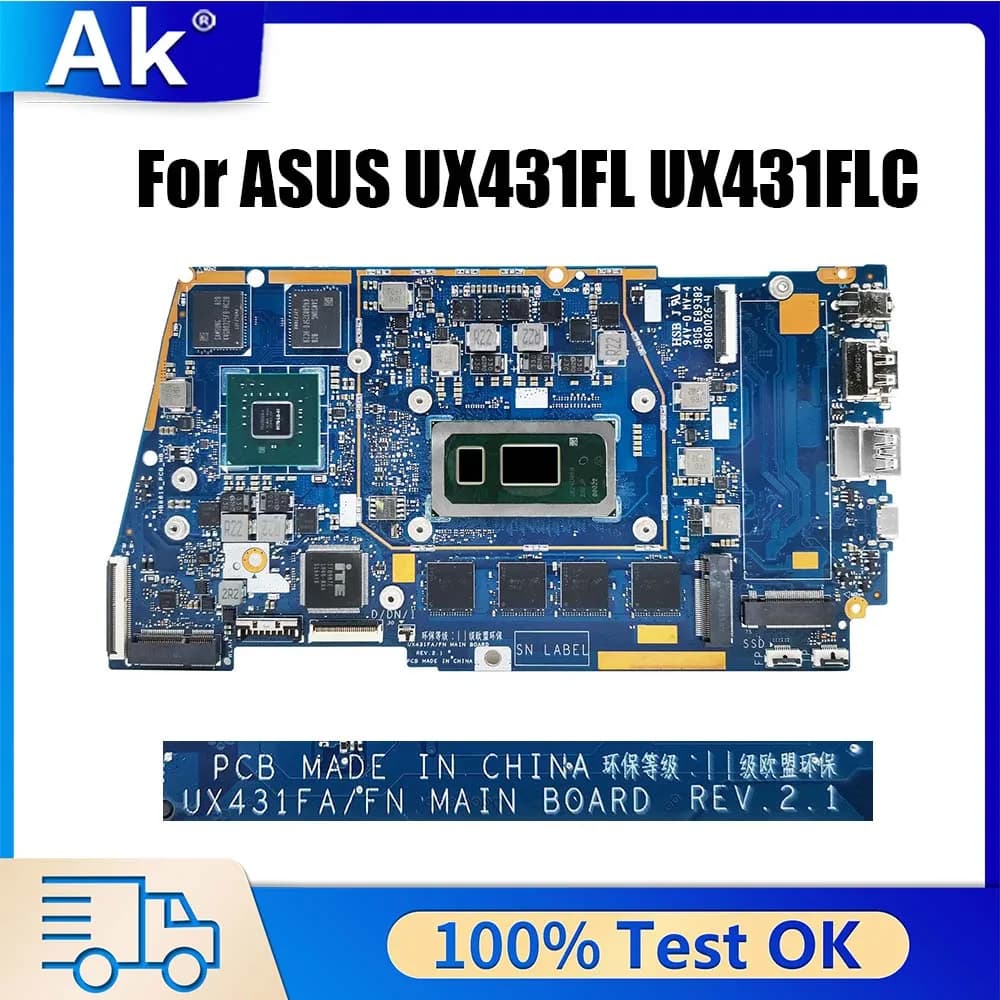 UX431FA UX431FN Scheda Madre Per ZenBook-14 UX431FAC UX431F UX431FC Scheda Madre Del Notebook 4GB 8GB 16GB-RAM I3-I5-I7-8th 10th UMA PM