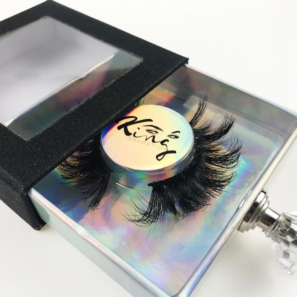 Custom Logo Eyelash Handle Box Make-up Tools Wholesale Eyelash Box Pack with Tray Leaf Pack