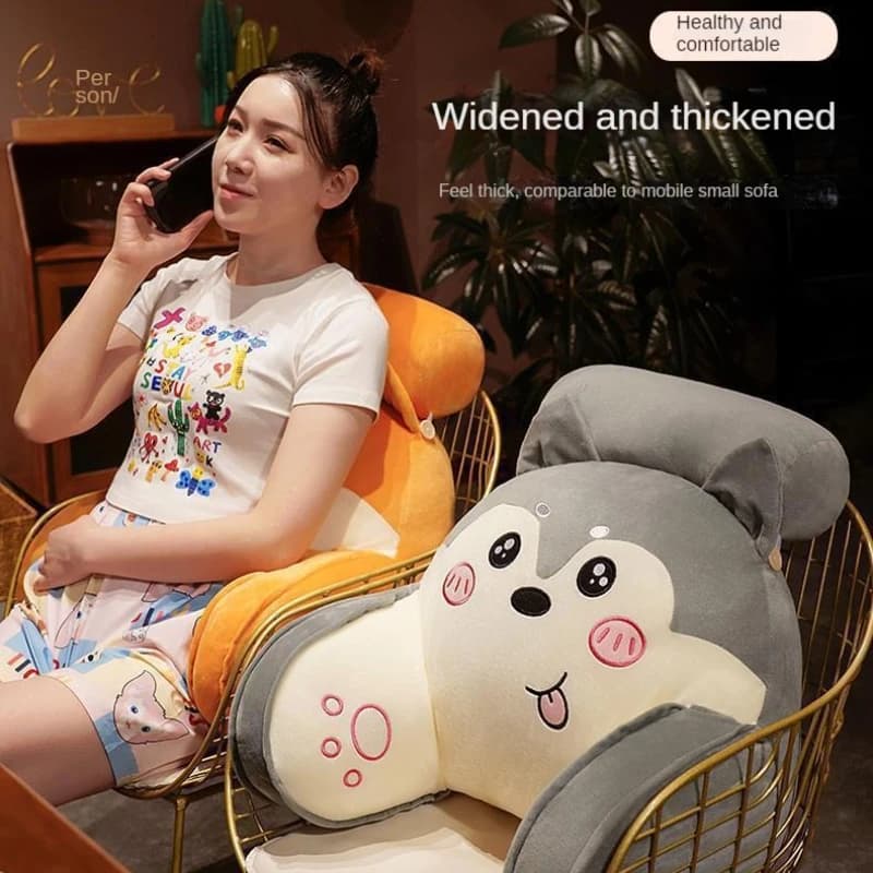 Cartone animato Husky cuscino di supporto lombare grande schienale letto cuscino da lettura sedia divano Tatami cuscino pigro