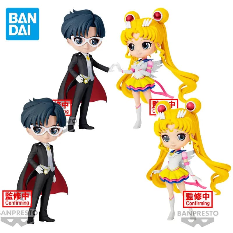 Bandai Genuine Qposket Sailor Moon Tsukino Usagi Chiba Mamoru Anime Action Figures giocattoli per ragazzi ragazze regali per bambini da collezione