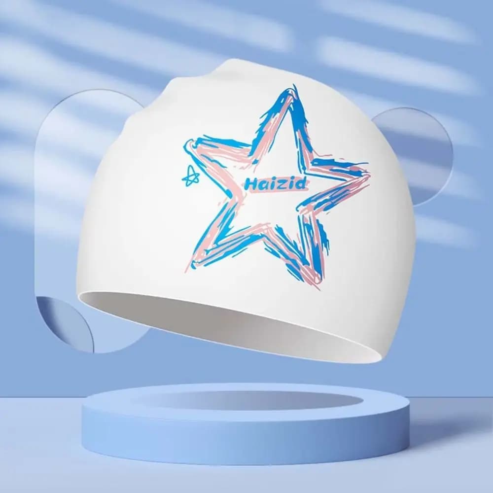 Swimming Accessories Silica Adult Swimming Cap Moon Elastic Swimming Hat Star Waterproof Diving Cap Swim Pool