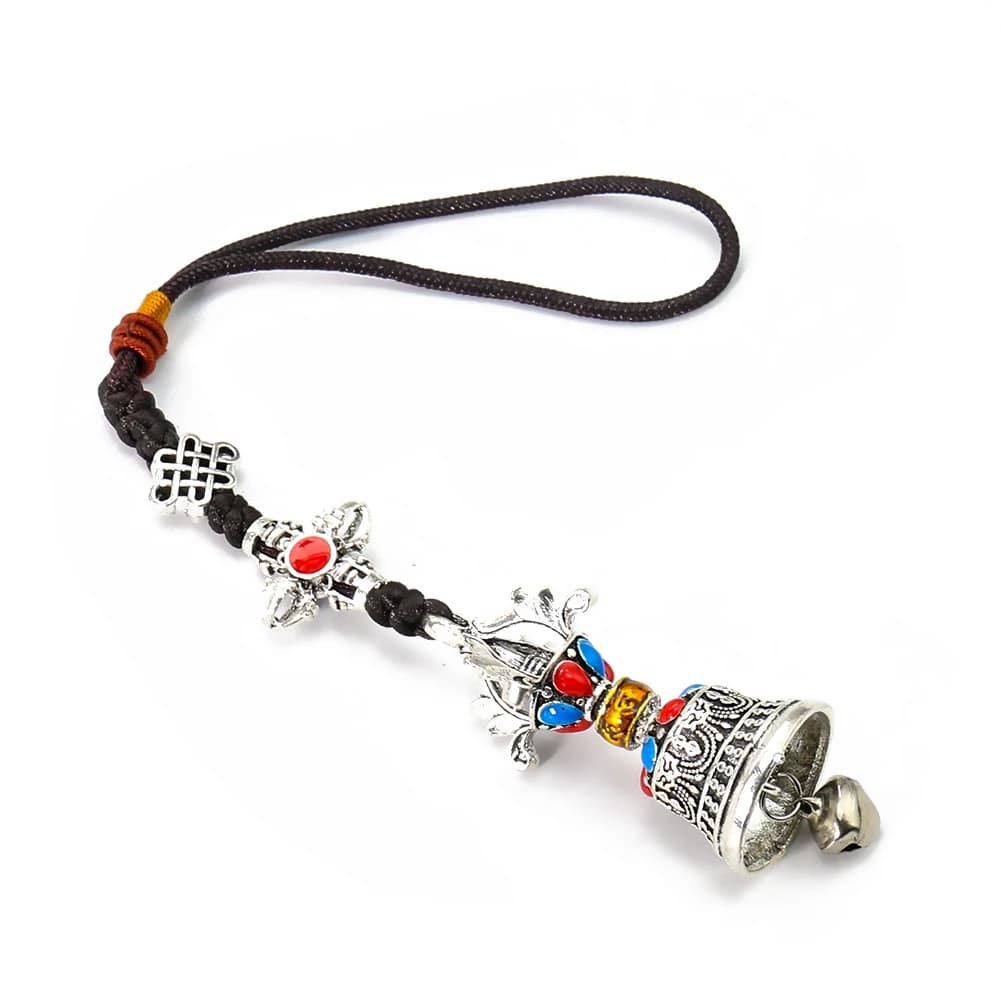 Tibetan National Wind Method Buddhist Six-character Mantra Vajra Bell Pendant Feng Shui Room Decoration Personality Key Chain