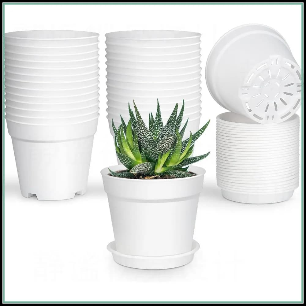 Confezione da 28 vasi per piante piccole da 4 pollici, fioriere in plastica con fori di drenaggio e sottovasi per piante grasse, fiori, semina di semi