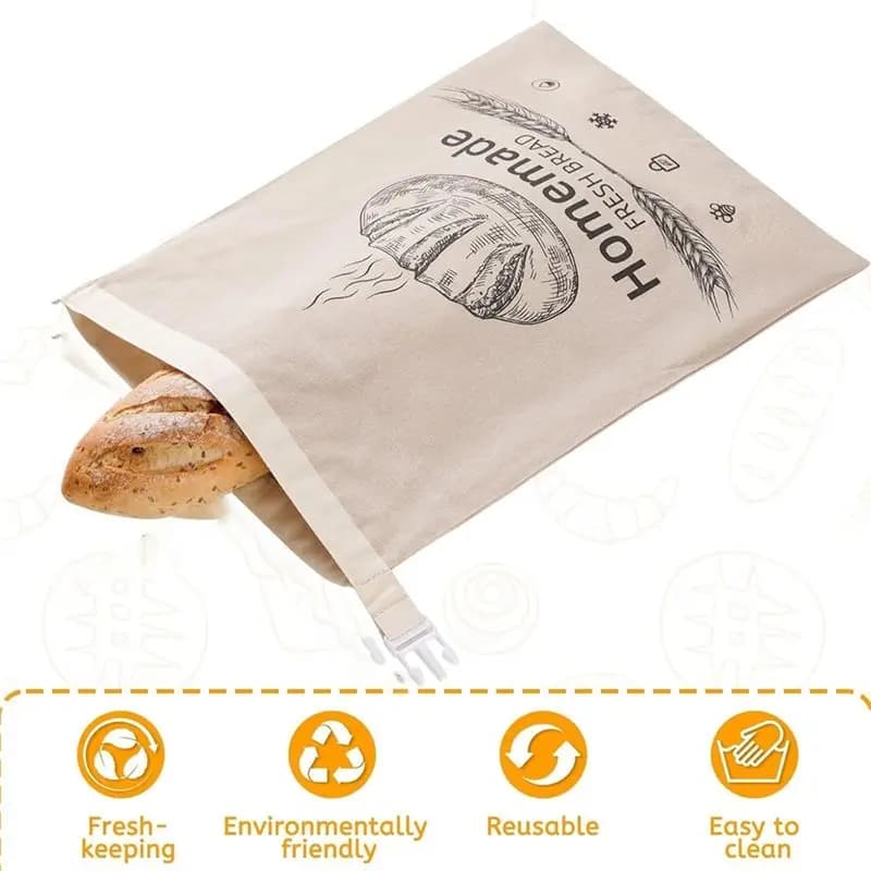 ABUN Reusable Beeswax Bread Bags for Sourdough, Eco-Friendly Freshness Preservation Linen Wrap, Freezer-Friendly Bread Storage