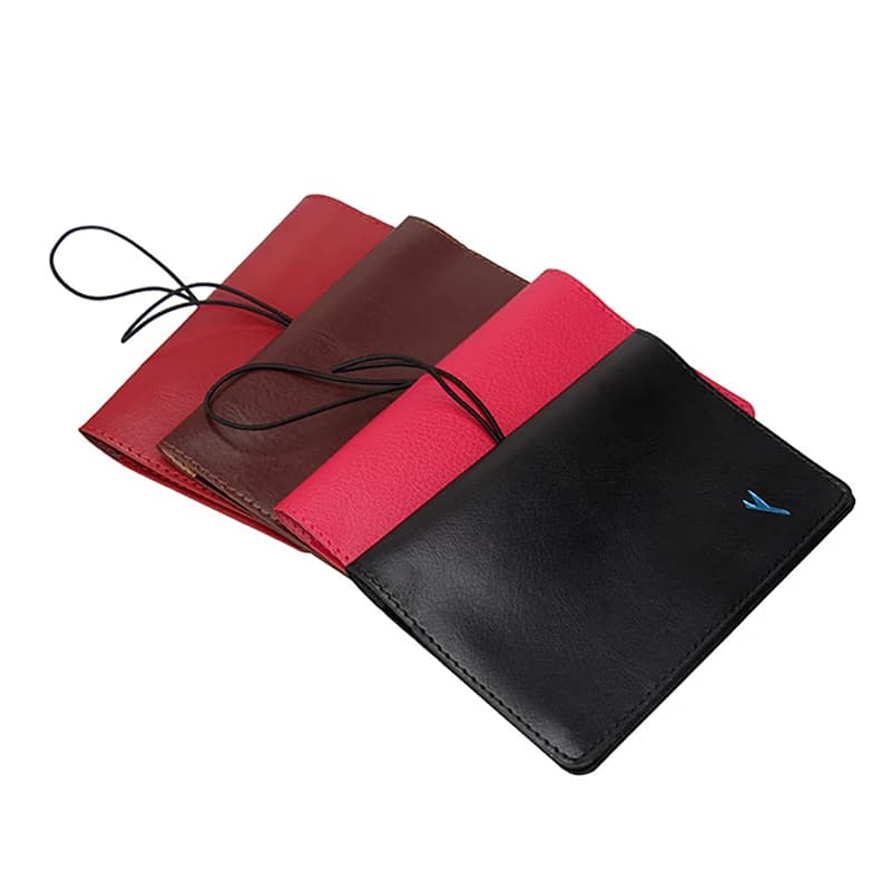 Custodia per passaporto in pelle ultrasottile Minimal accessori da viaggio custodia protettiva per passaporto con porta carte di credito elastico Anti-perdita