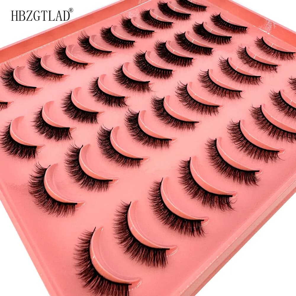 Mix 20 pairs 3D eyelashes Soft and thin heads soft and thin stretch natural eyelashes Reusable eyelashes Visone Faux eyelashes Make-up