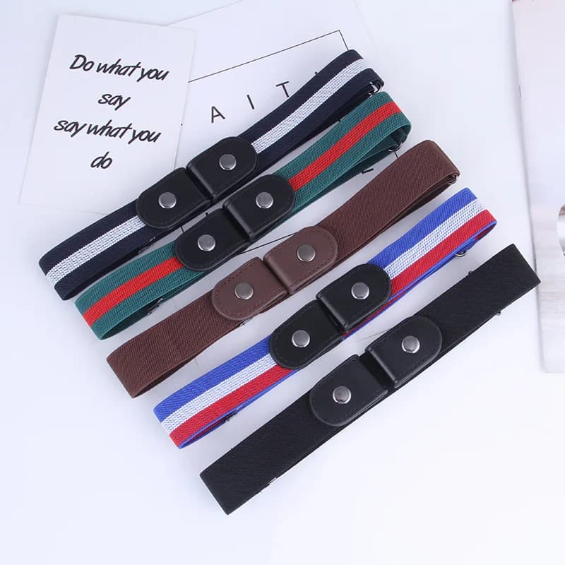 Invisible Belt Buckle Fashion Comfortable No Mark Sport Elastic Waist Belt Jeans Waist Strap No Problems