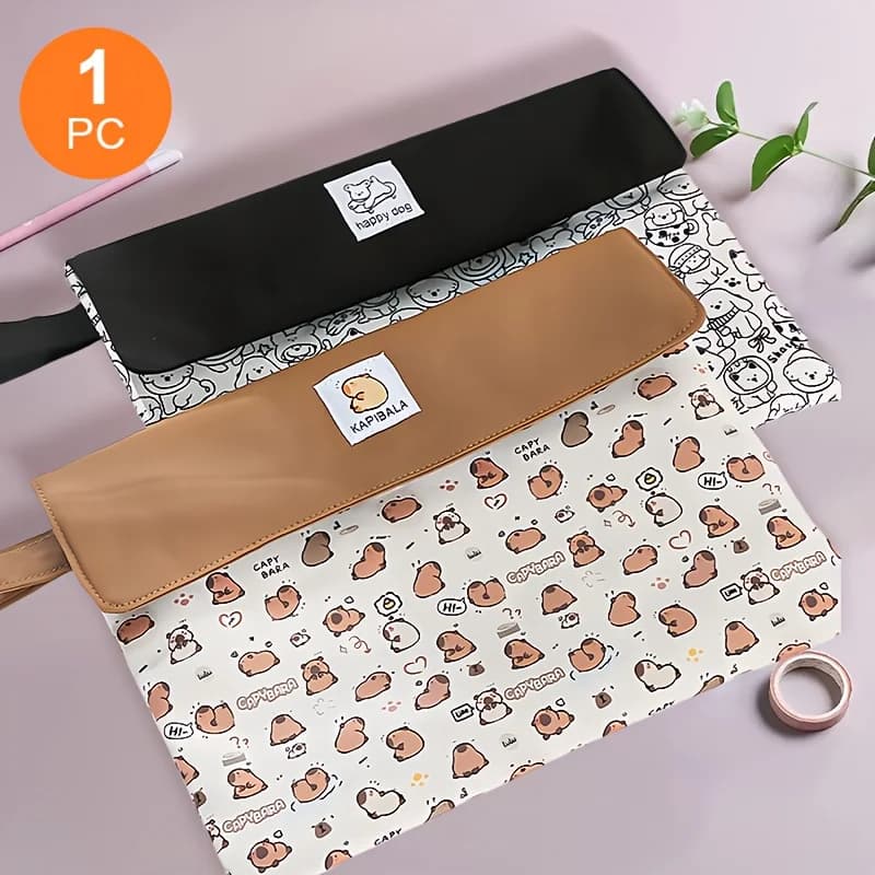 1 borsa portadocumenti portatile con fibbia magnetica, design con fibbia magnetica, grande capacità per riporre quaderni, documenti, blocchi note