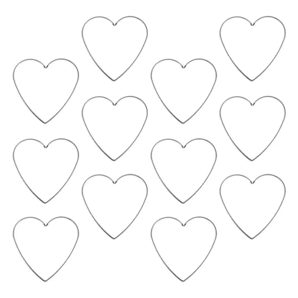12 Pezzi Anelli a Cuore in Ferro per Acchiappasogni, Cerchi Floreali Fai-da-te per Decorazioni da Parete, Matrimoni, Baby Shower, Anelli in Metallo