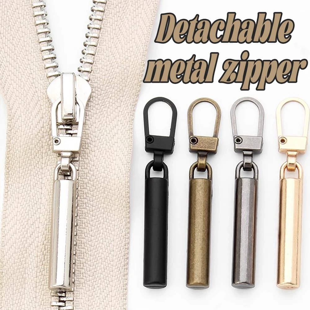 10PCS FAI DA TE Staccabile In Metallo Estrattori Della Chiusura Lampo per Cursori Testa Della Chiusura Linguetta Tirare Borse Da Cucire Imbottiture Giacca Cerniere Kit di Riparazione