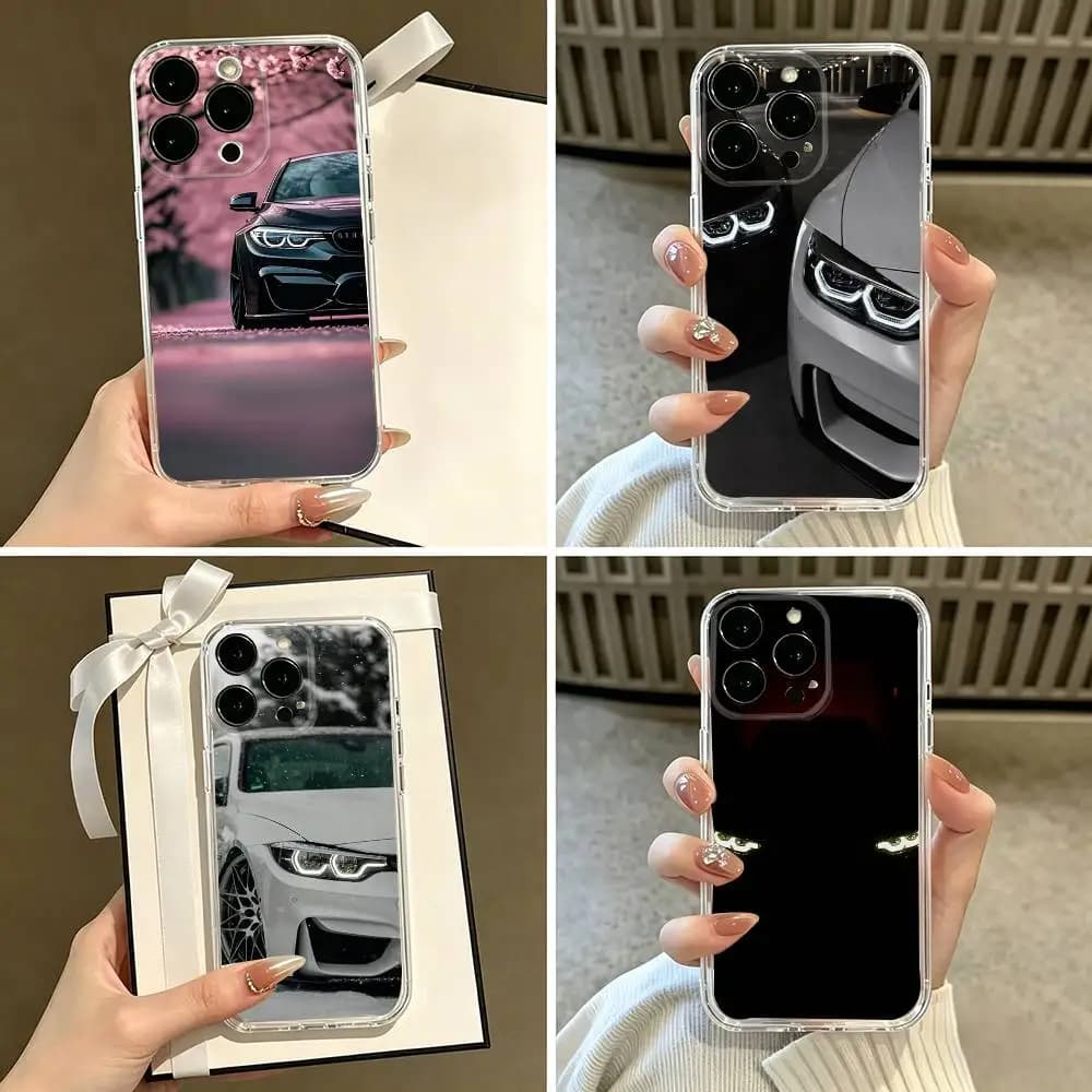 Black White Car for B-B-M-W Phone Case For iPhone 17 Pro Max 11 12 13 14 15 16 7 8 Plus Air X XR XS Shockproof Soft Cover