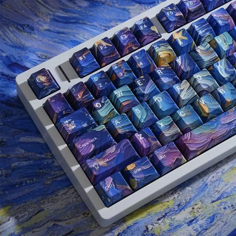 130 Keys PBT Keycap Set For Mechanical Keyboards With Cartoon Art Theme